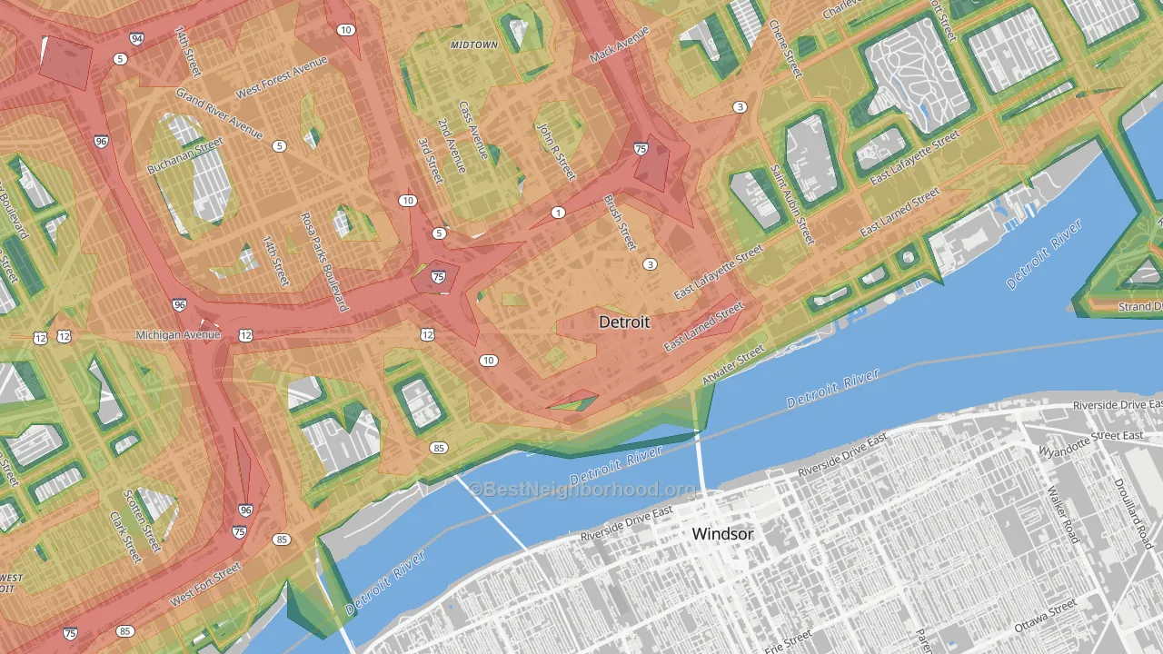 48226, MI Map of Noise Levels in 48226