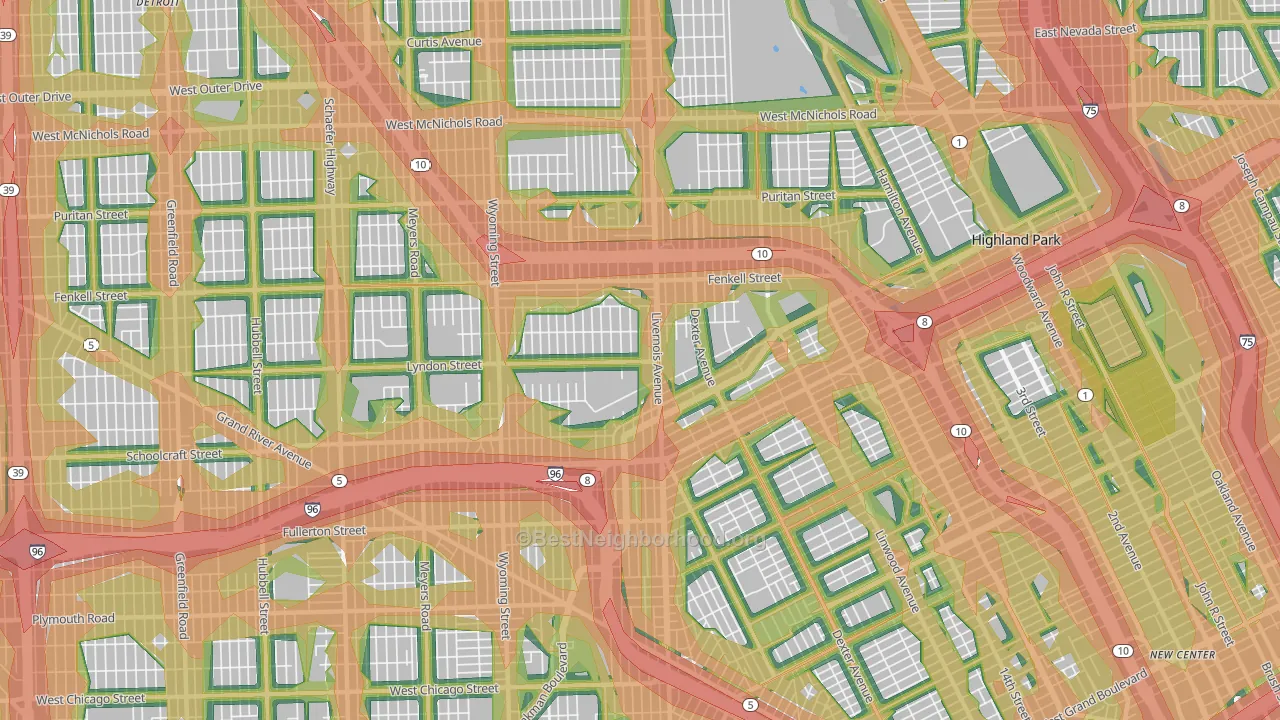 48238, MI Map of Noise Levels in 48238