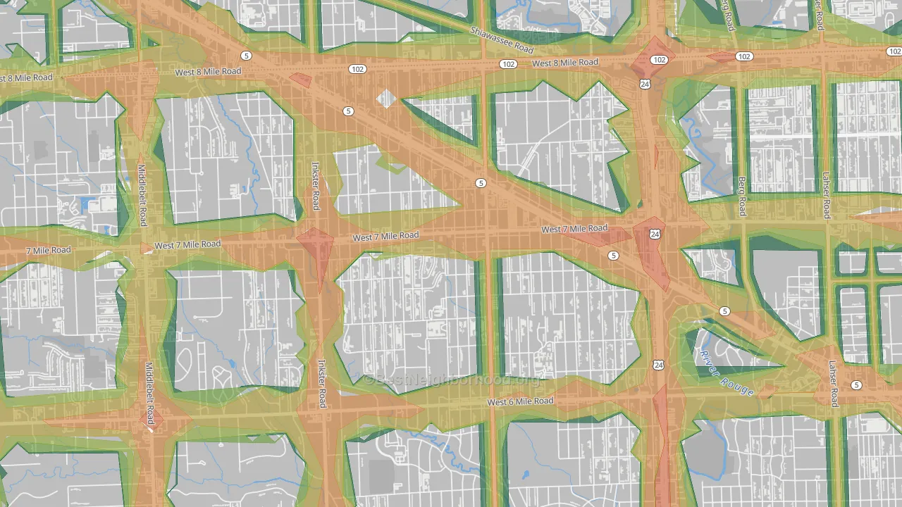 48240, MI Map of Noise Levels in 48240
