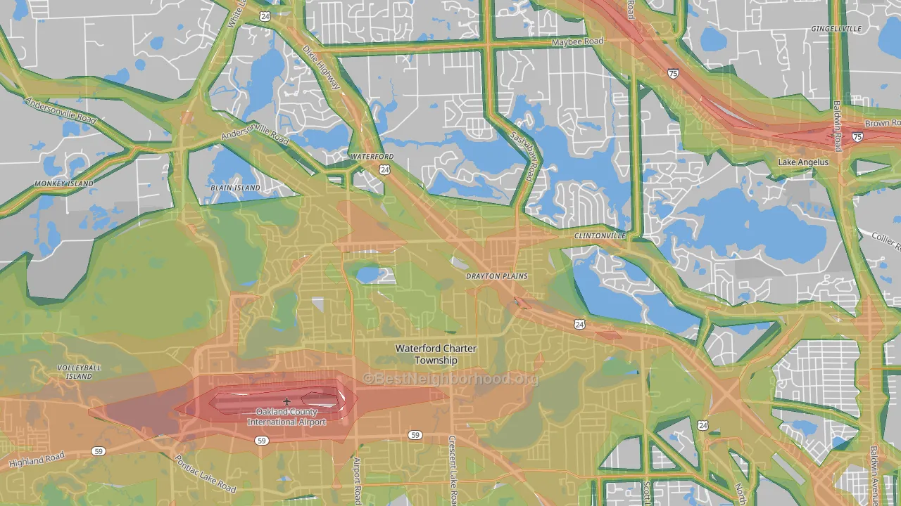 48329, MI Map of Noise Levels in 48329