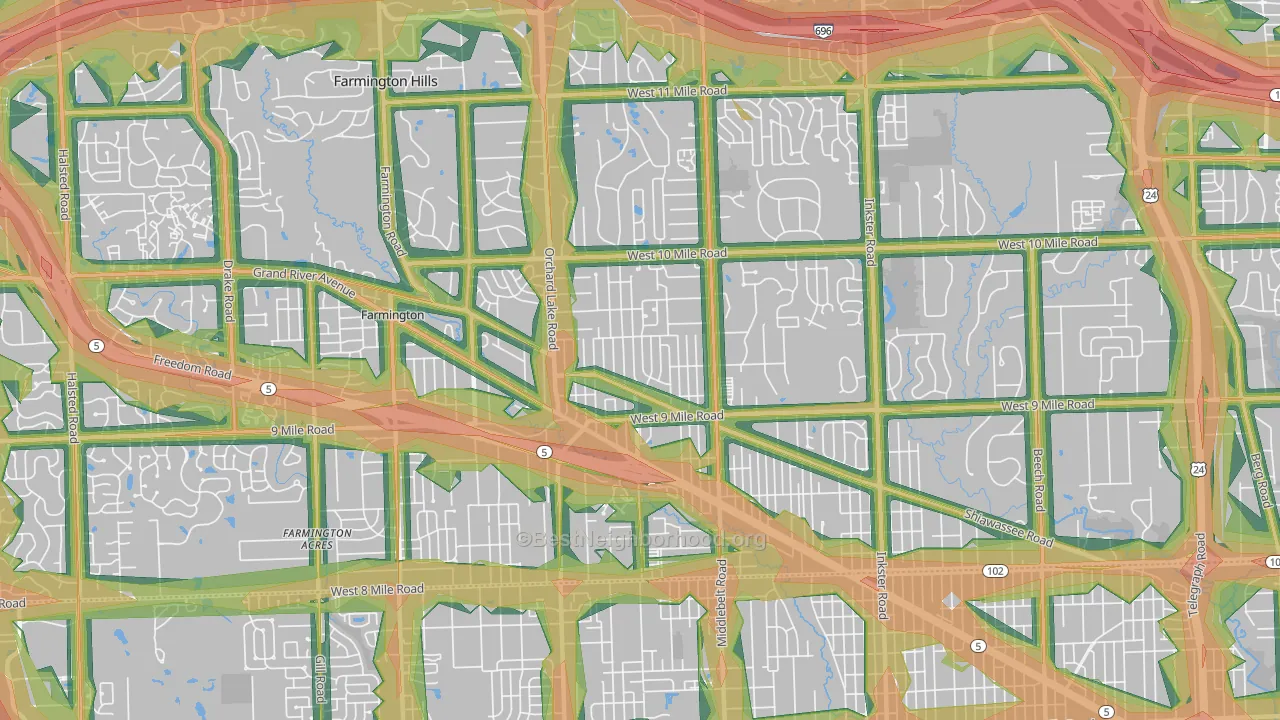 48336, MI Map of Noise Levels in 48336