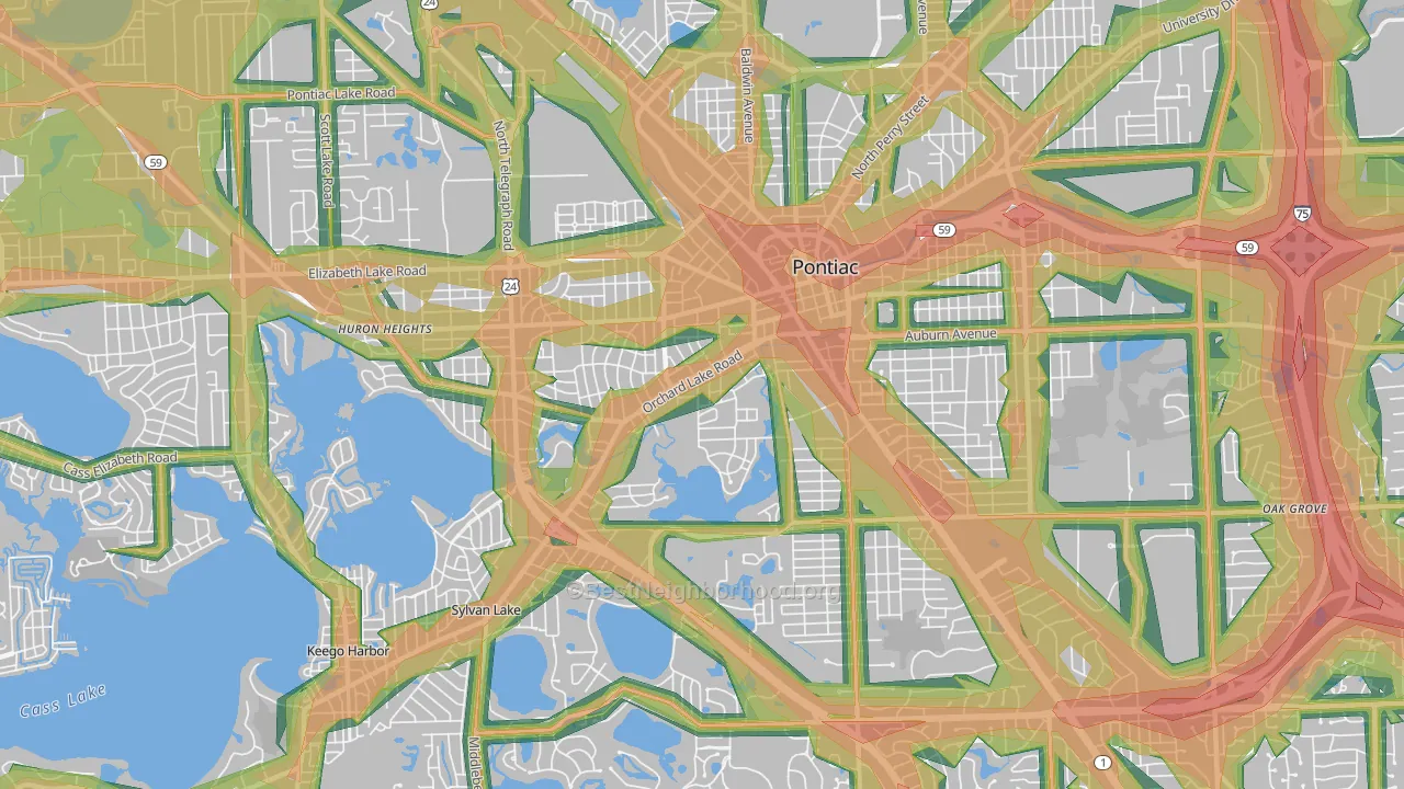 48341, MI Map of Noise Levels in 48341