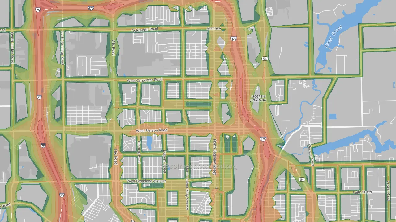 48505, MI Map of Noise Levels in 48505