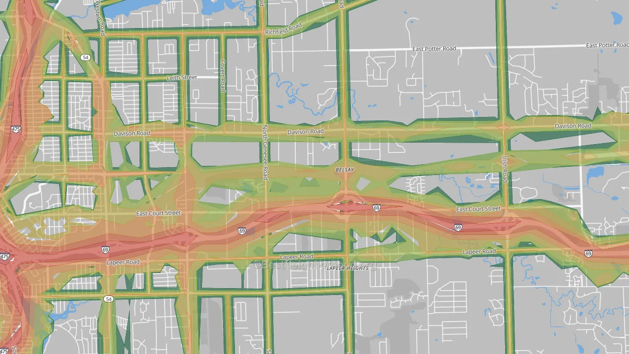 48509, MI Map of Noise Levels in 48509