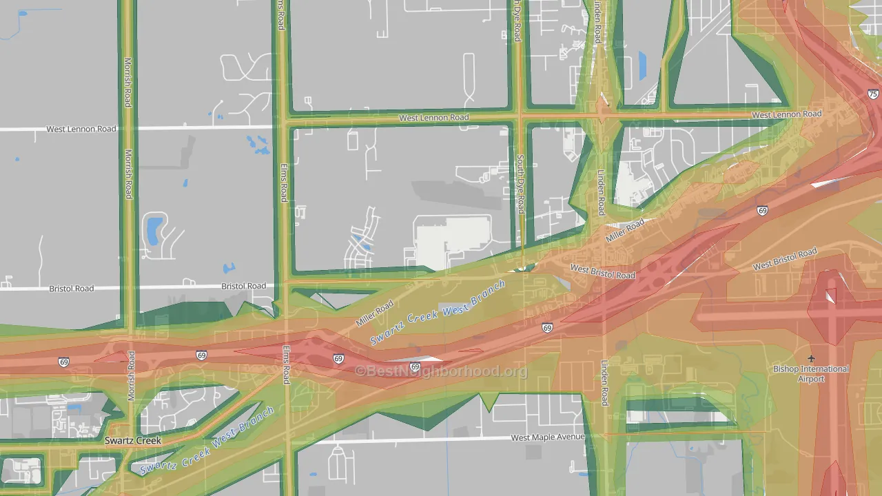 48554, MI Map of Noise Levels in 48554