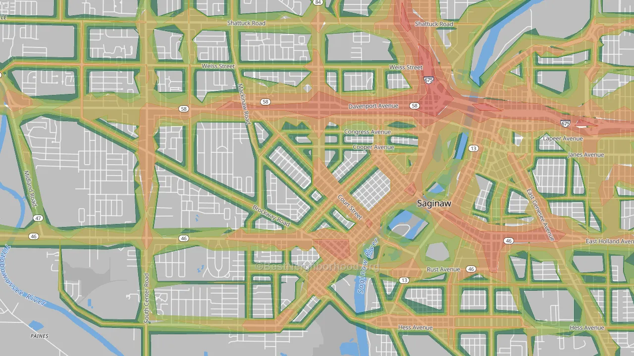 48602, MI Map of Noise Levels in 48602