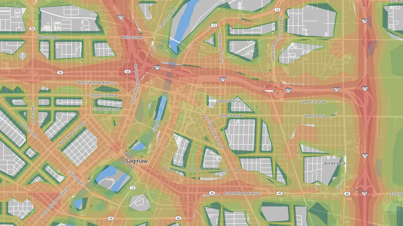 48607, MI Map of Noise Levels in 48607