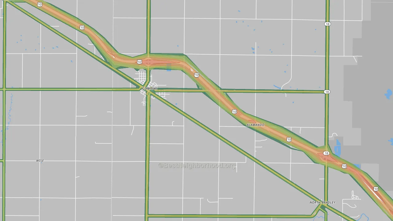 48618, MI Map of Noise Levels in 48618