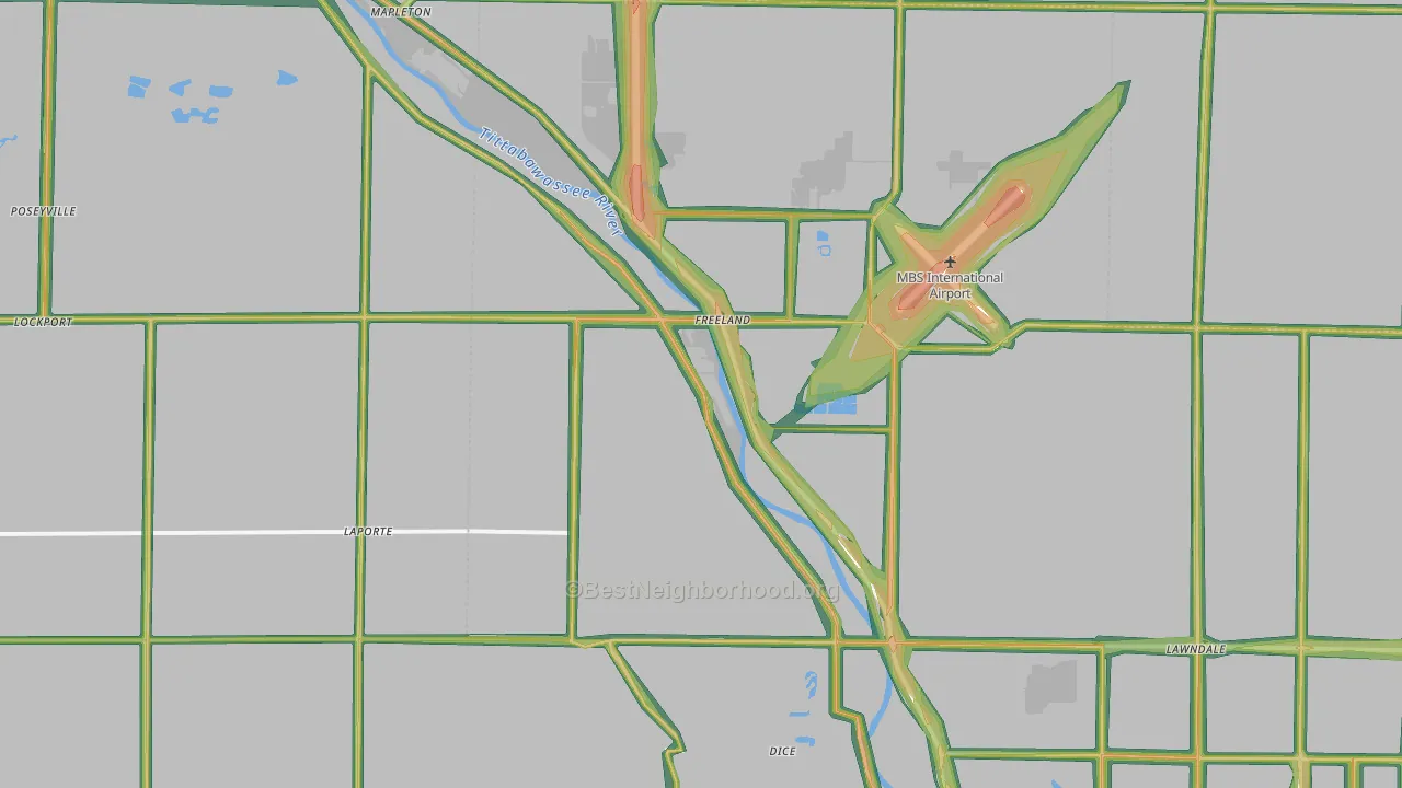 48623, MI Map of Noise Levels in 48623