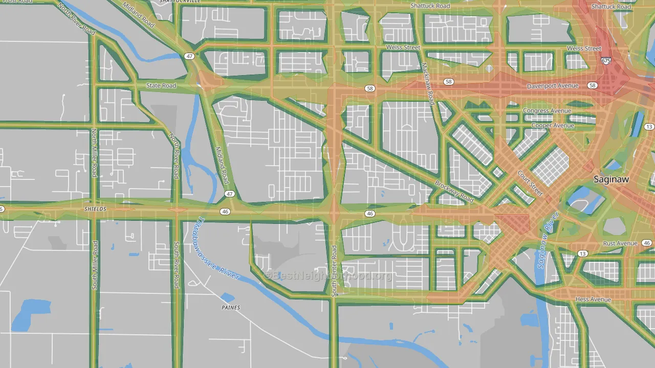 48638, MI Map of Noise Levels in 48638