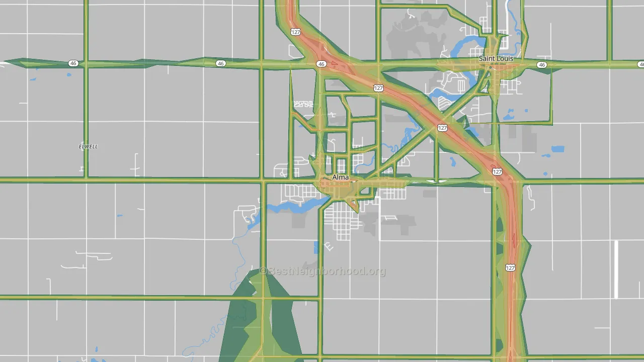 48801, MI Map of Noise Levels in 48801