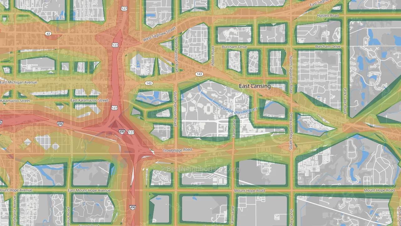 48825, MI Map of Noise Levels in 48825