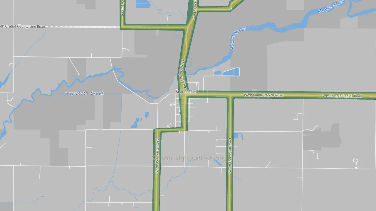 48853, MI Map of Noise Levels in 48853