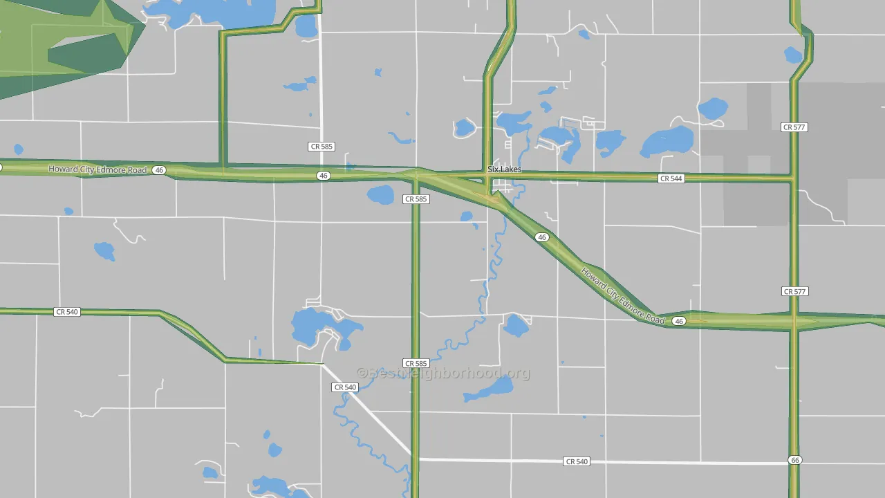 48886, MI Map of Noise Levels in 48886