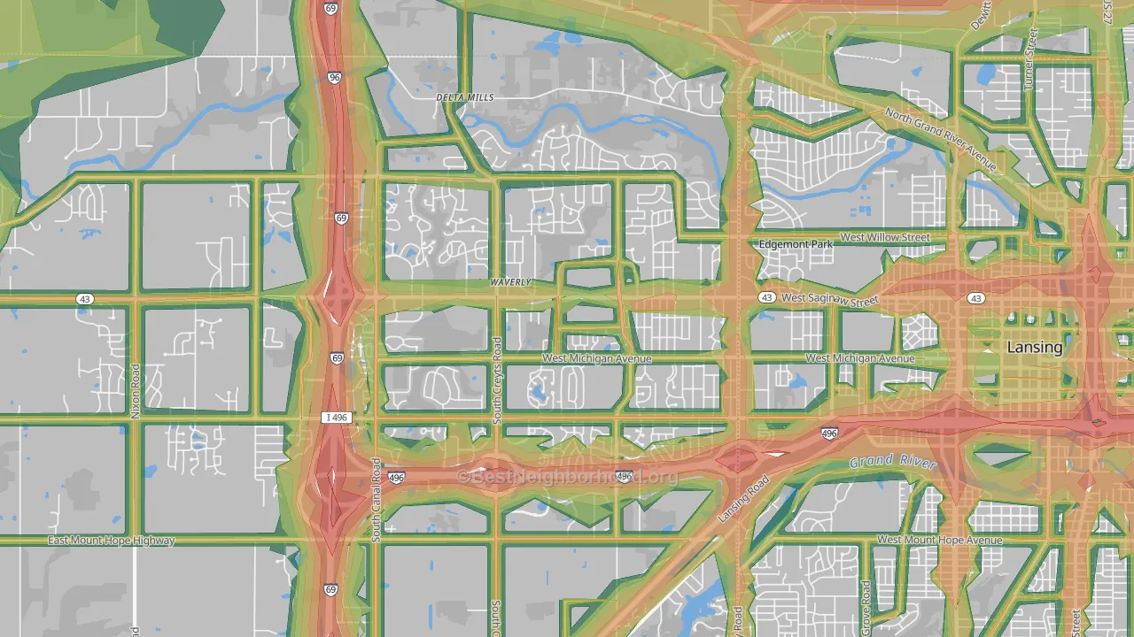 48917, MI Map of Noise Levels in 48917