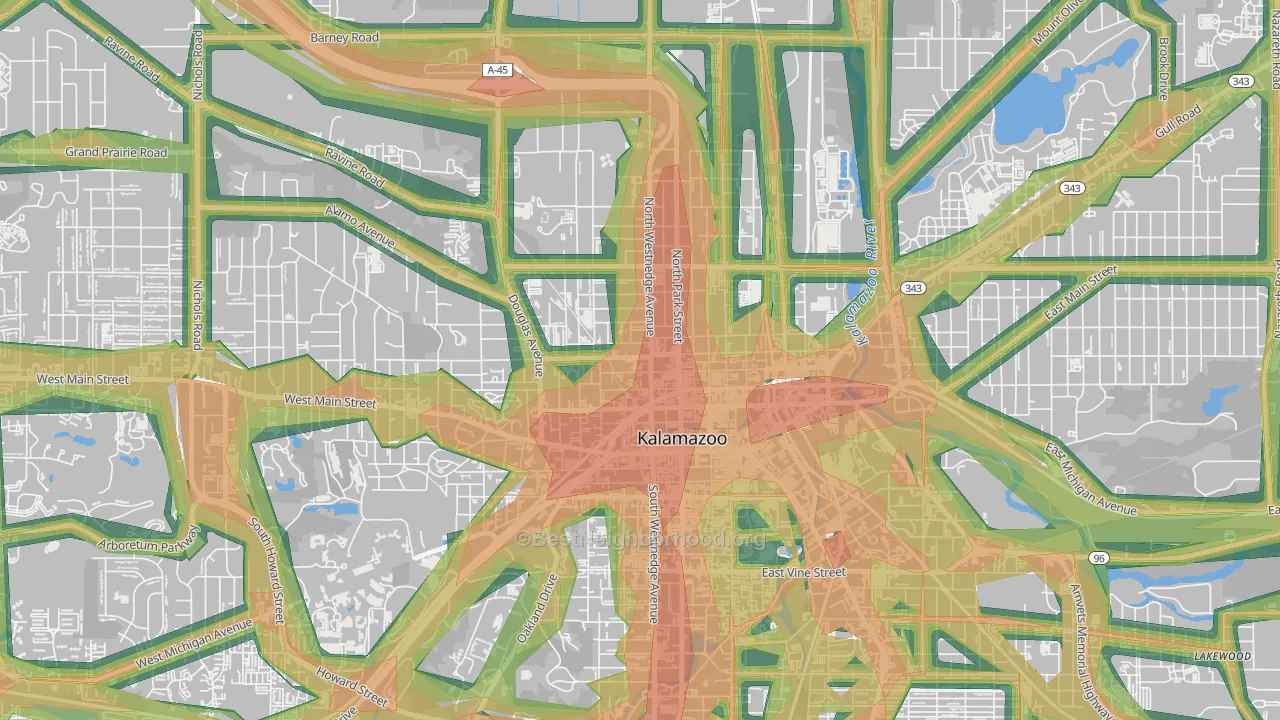 49007, MI Map of Noise Levels in 49007