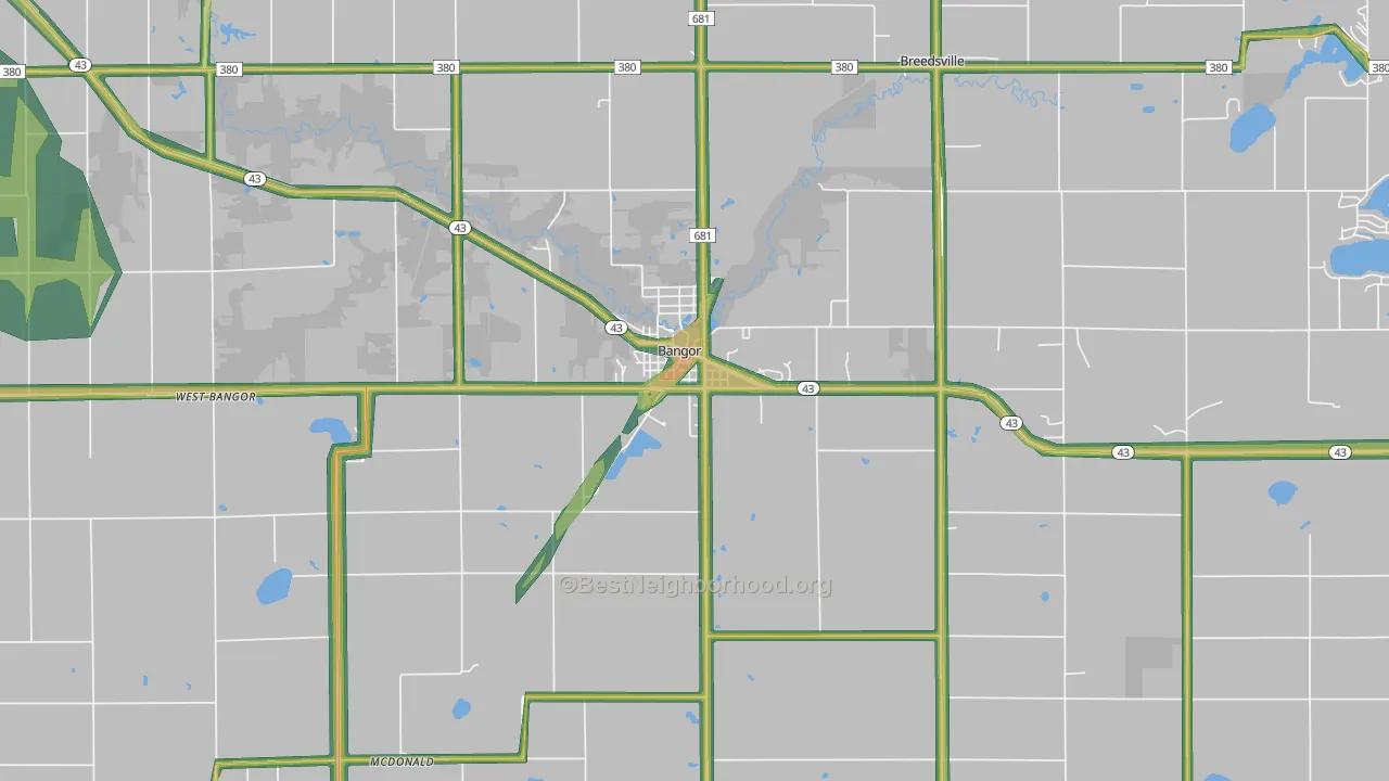 49013, MI Map of Noise Levels in 49013