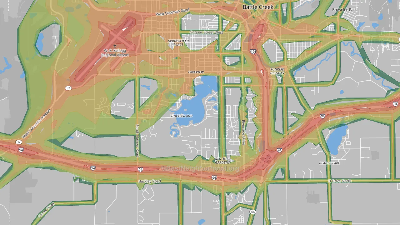 49015, MI Map of Noise Levels in 49015