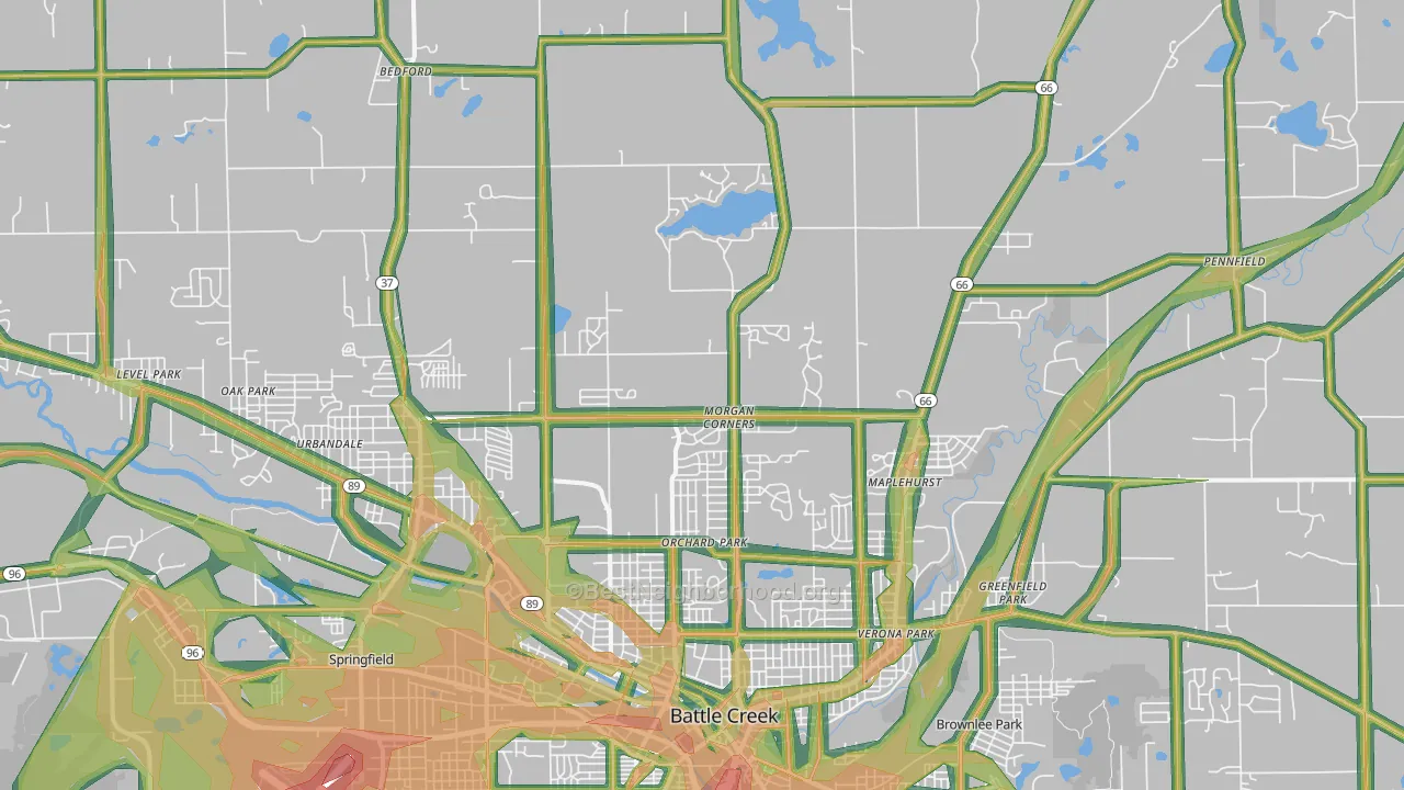 49017, MI Map of Noise Levels in 49017