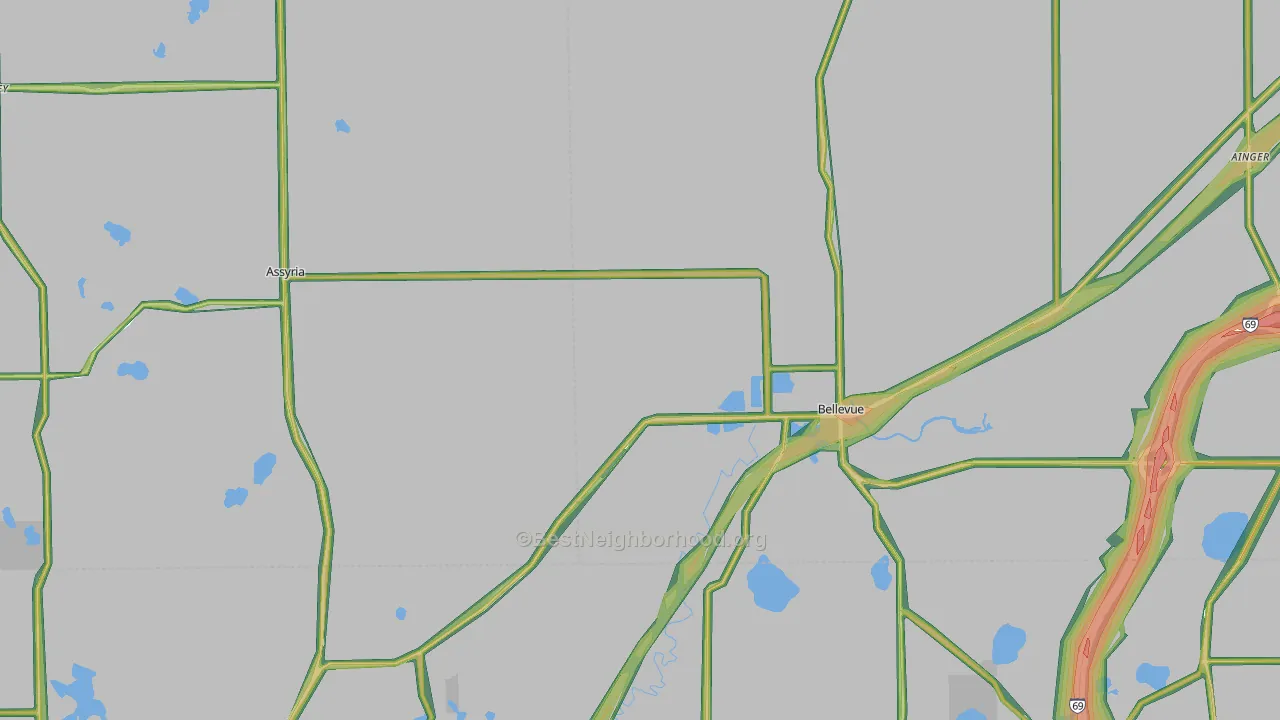 49021, MI Map of Noise Levels in 49021