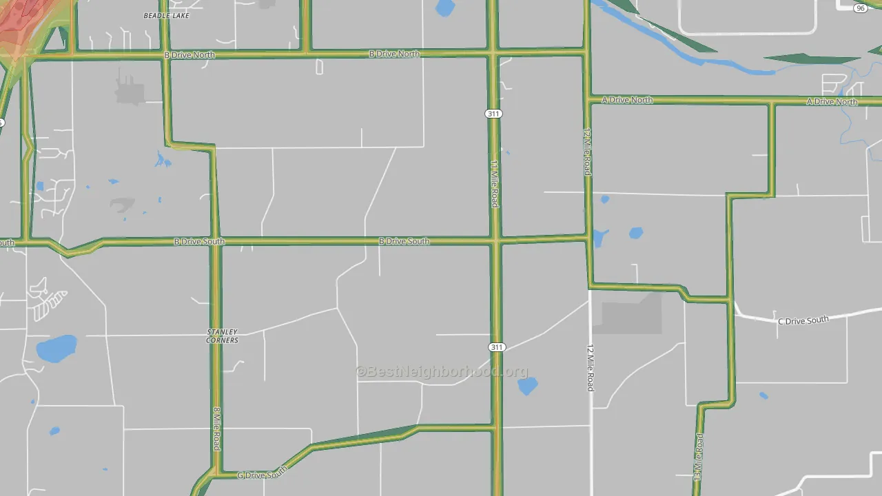 49033, MI Map of Noise Levels in 49033