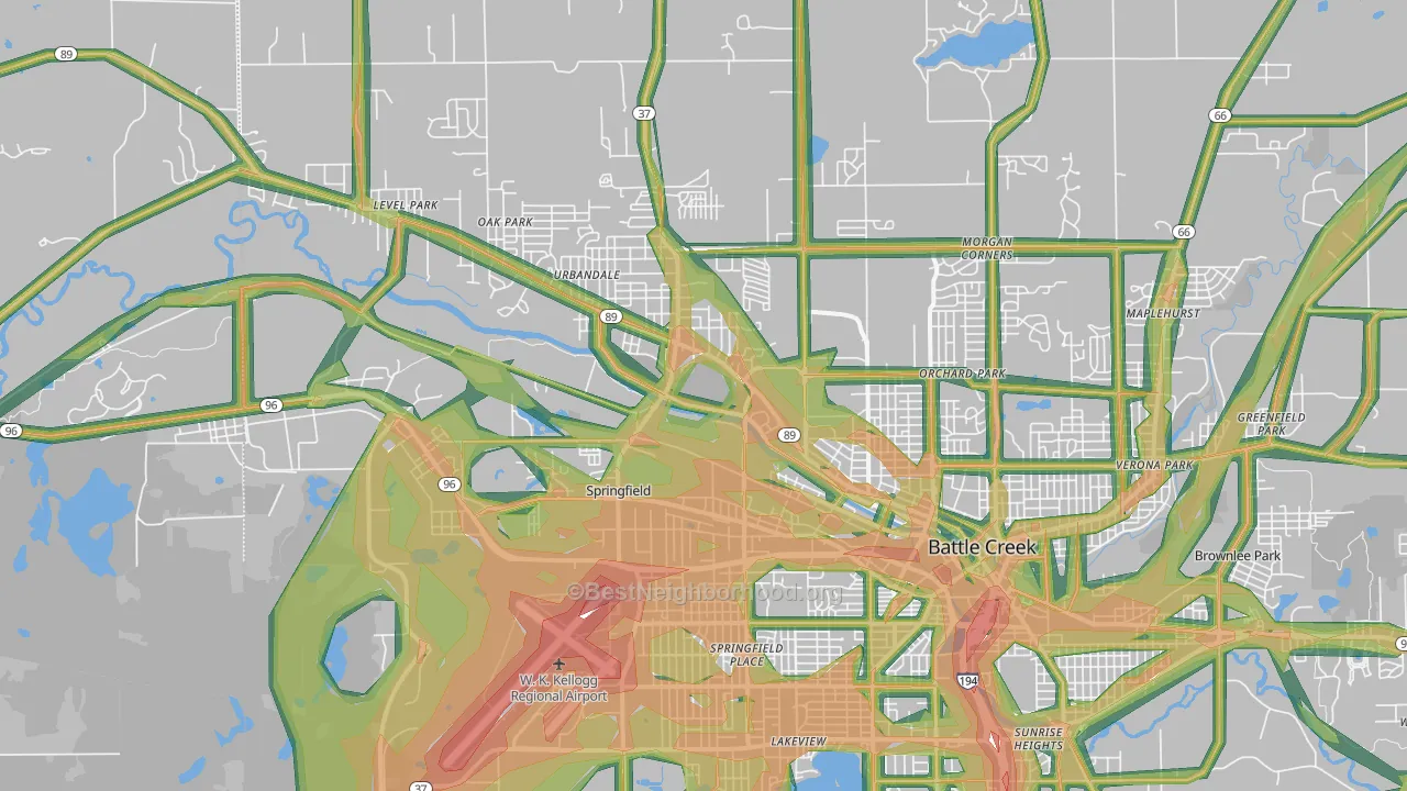 49037, MI Map of Noise Levels in 49037