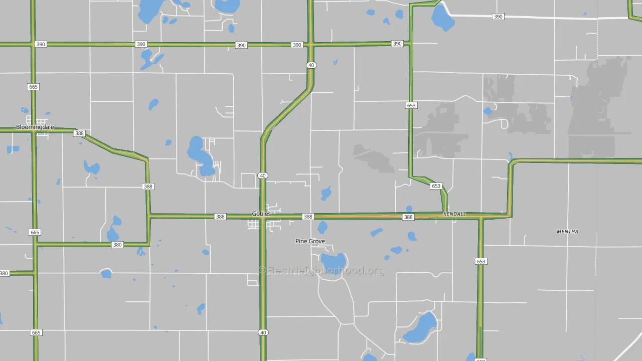 49055, MI Map of Noise Levels in 49055