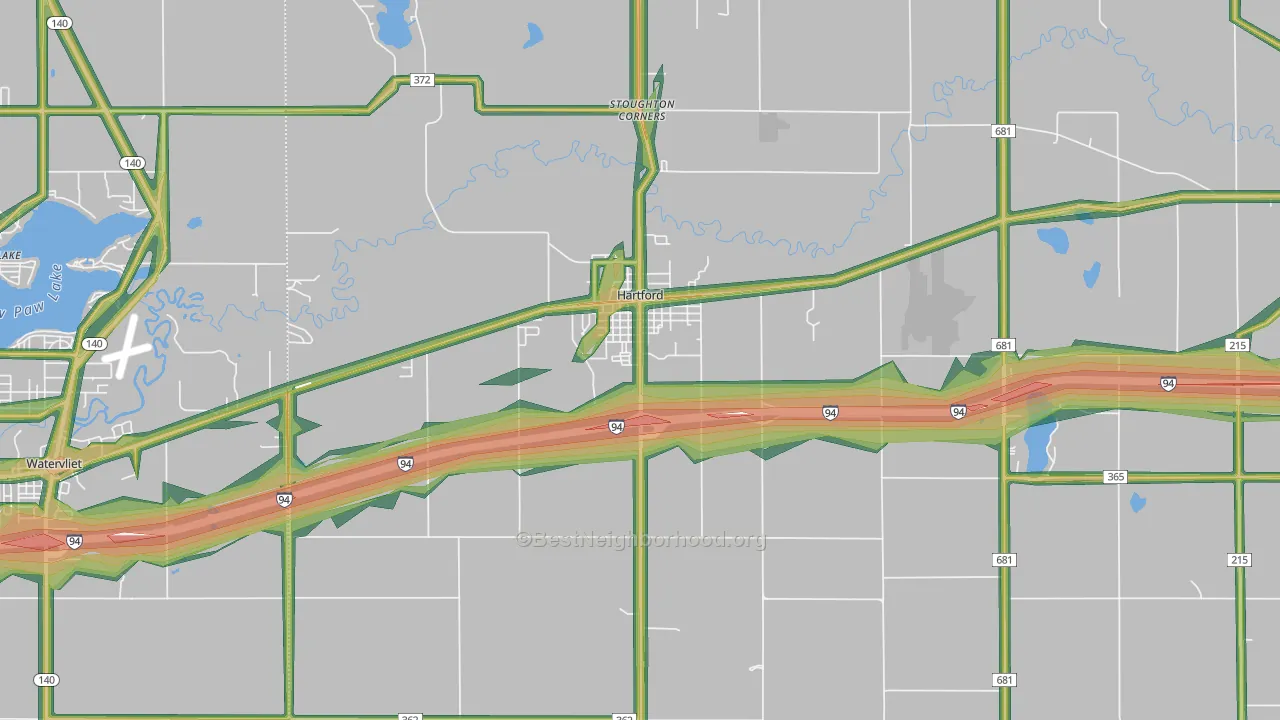 49057, MI Map of Noise Levels in 49057
