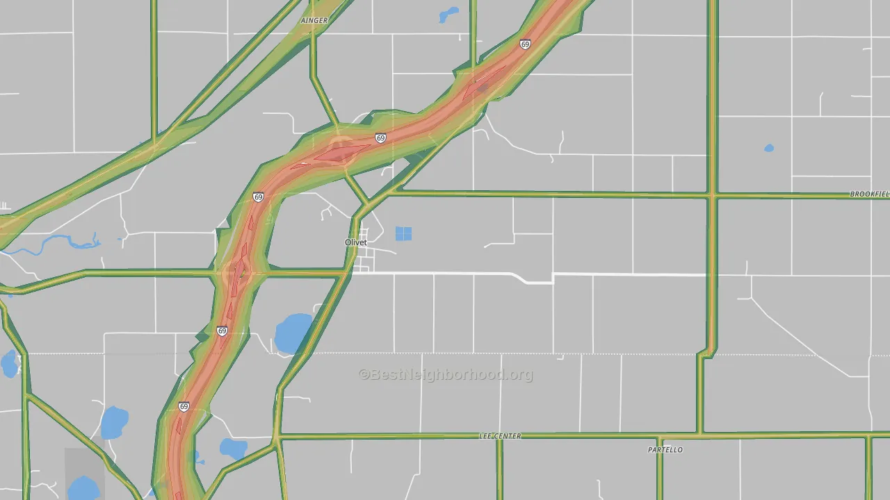 49076, MI Map of Noise Levels in 49076