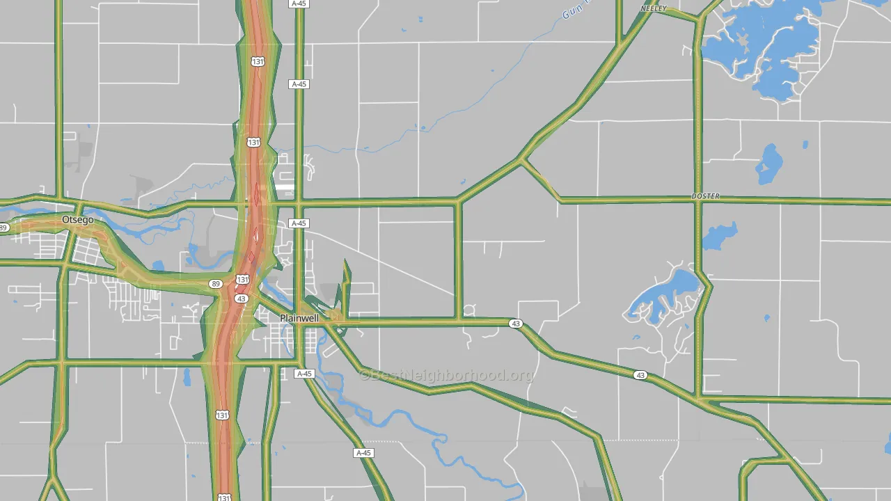 49080, MI Map of Noise Levels in 49080