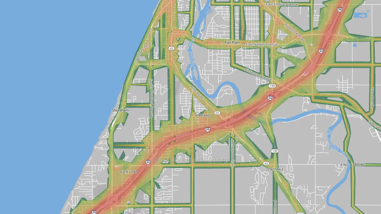 49085, MI Map of Noise Levels in 49085