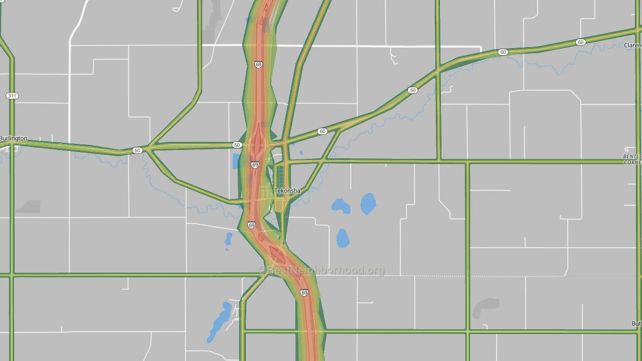 49092, MI Map of Noise Levels in 49092