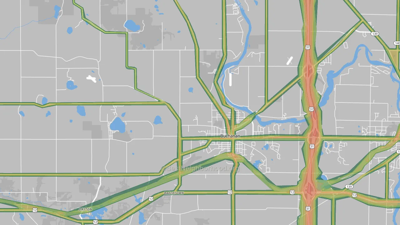 49107, MI Map of Noise Levels in 49107