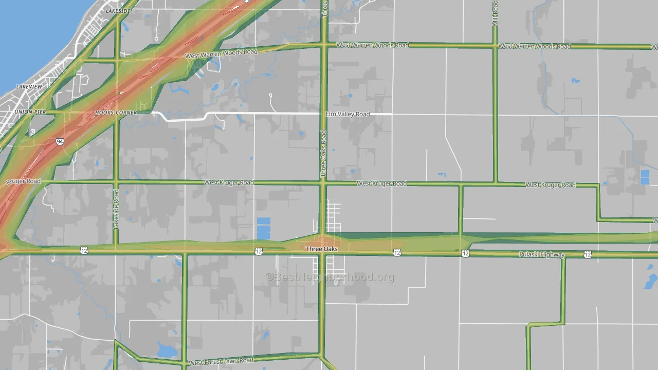 49128, MI Map of Noise Levels in 49128