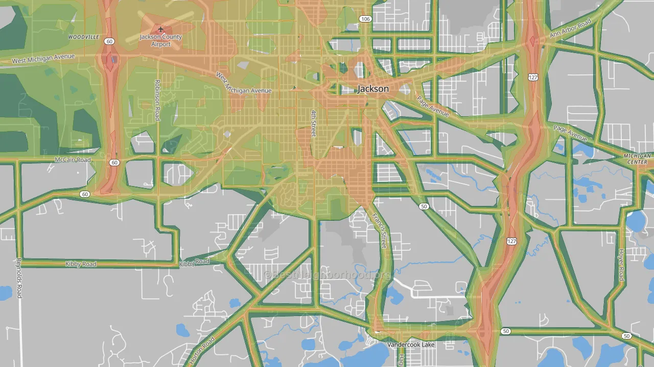 49203, MI Map of Noise Levels in 49203