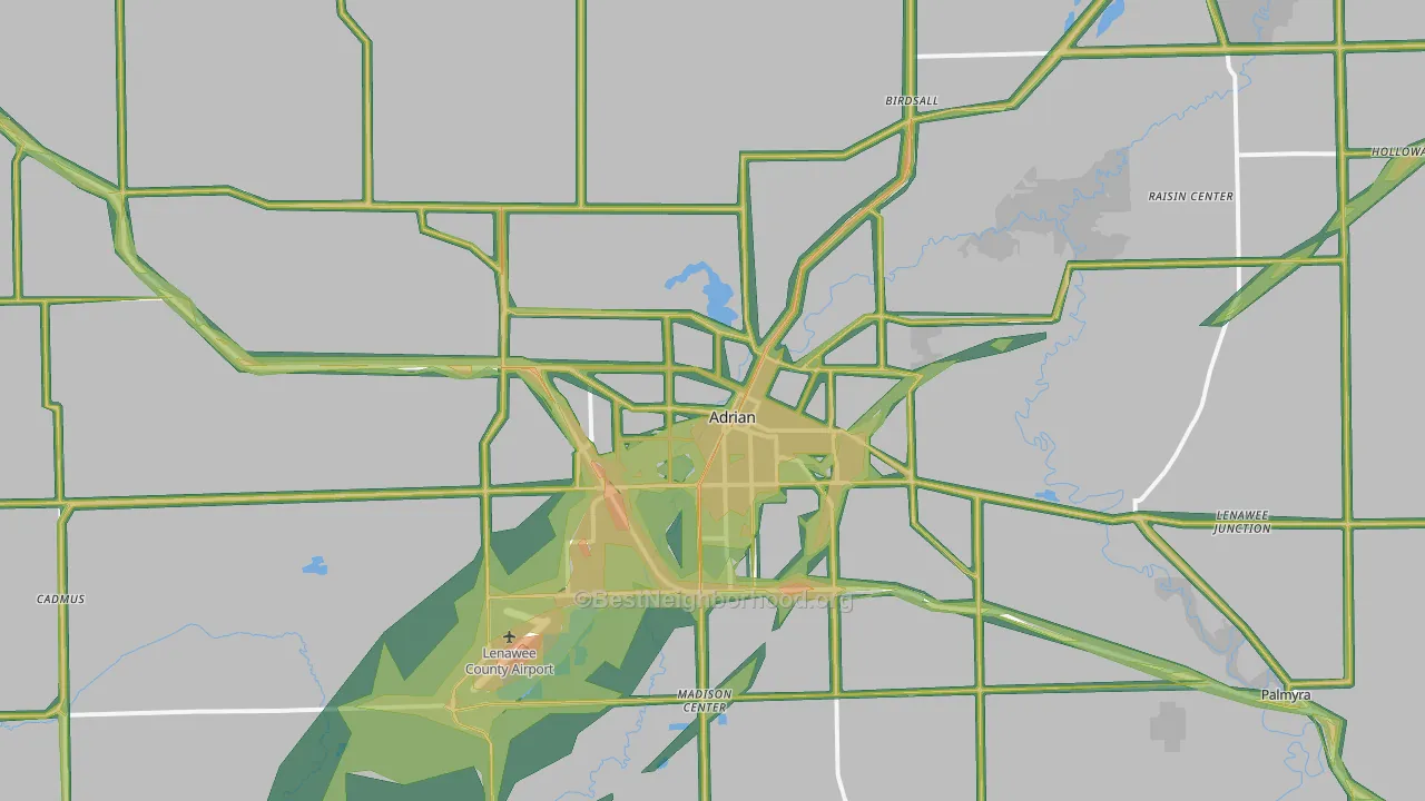 49221, MI Map of Noise Levels in 49221