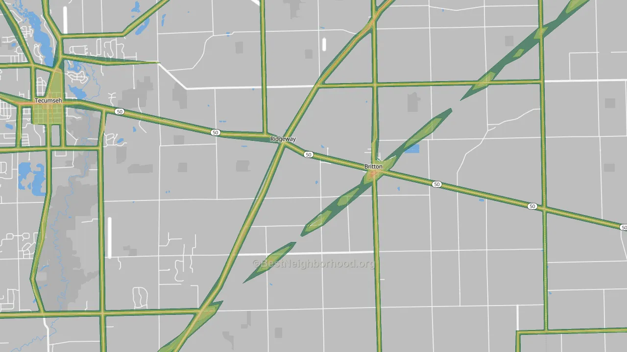 49229, MI Map of Noise Levels in 49229