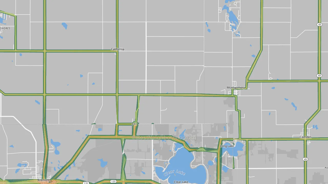 49255, MI Map of Noise Levels in 49255