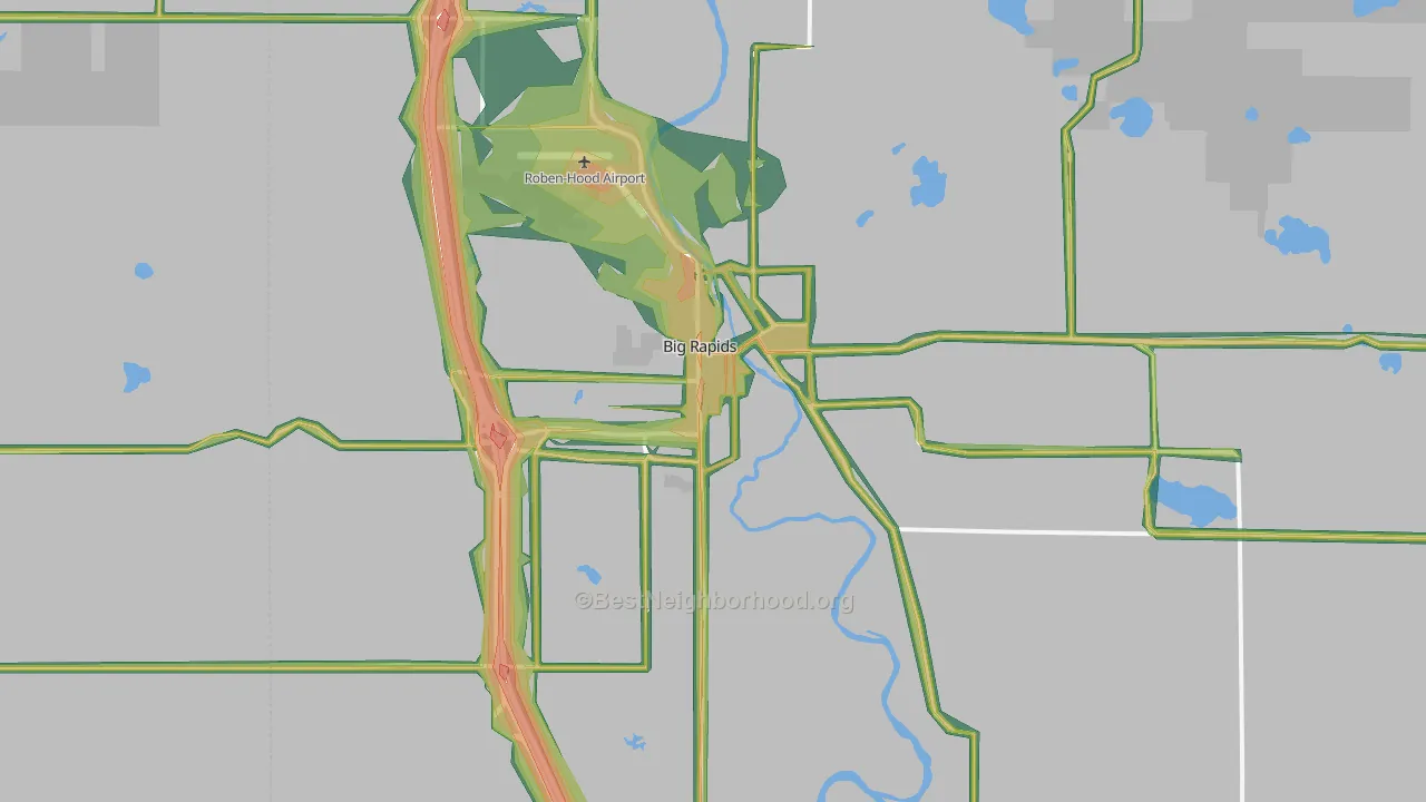 49307, MI Map of Noise Levels in 49307