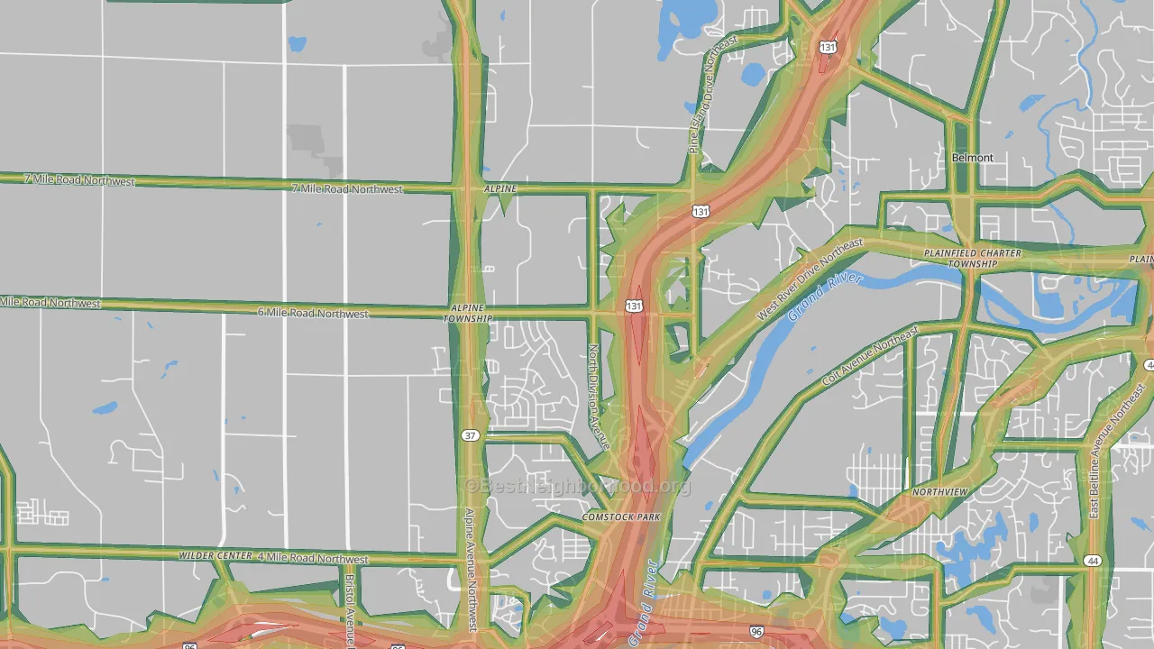 49321, MI Map of Noise Levels in 49321