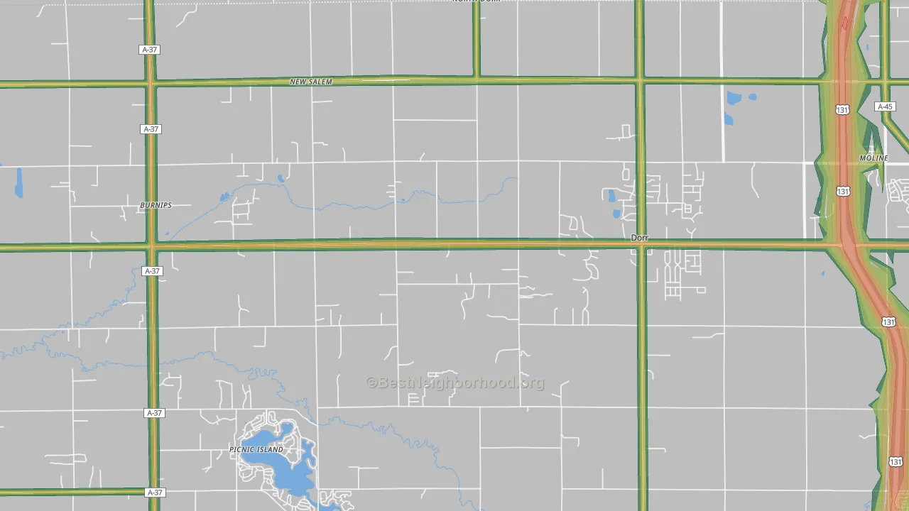 49323, MI Map of Noise Levels in 49323