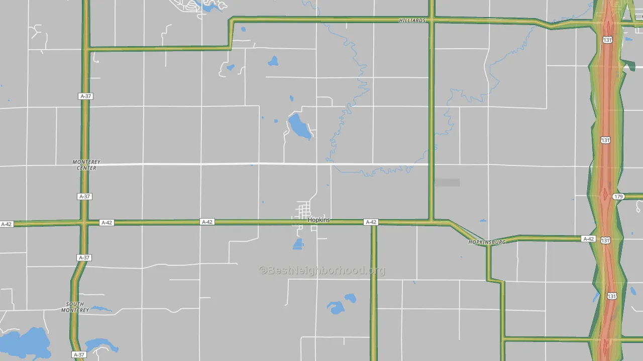 49328, MI Map of Noise Levels in 49328