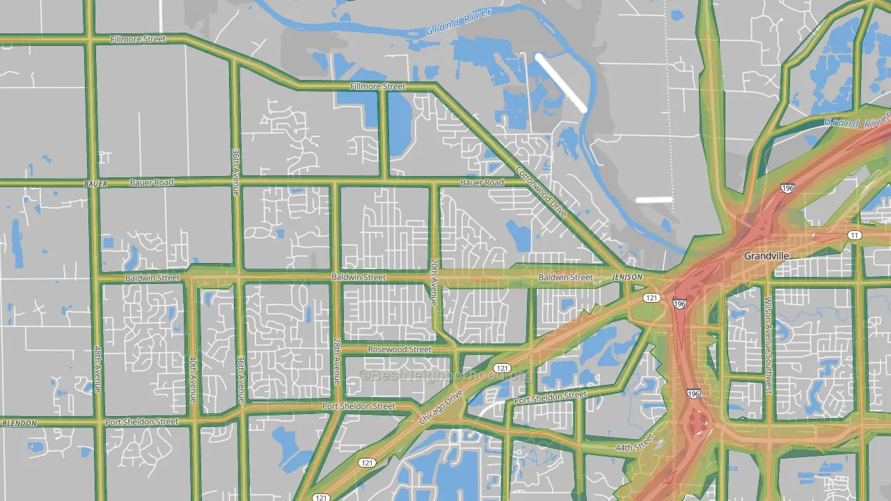 49428, MI Map of Noise Levels in 49428
