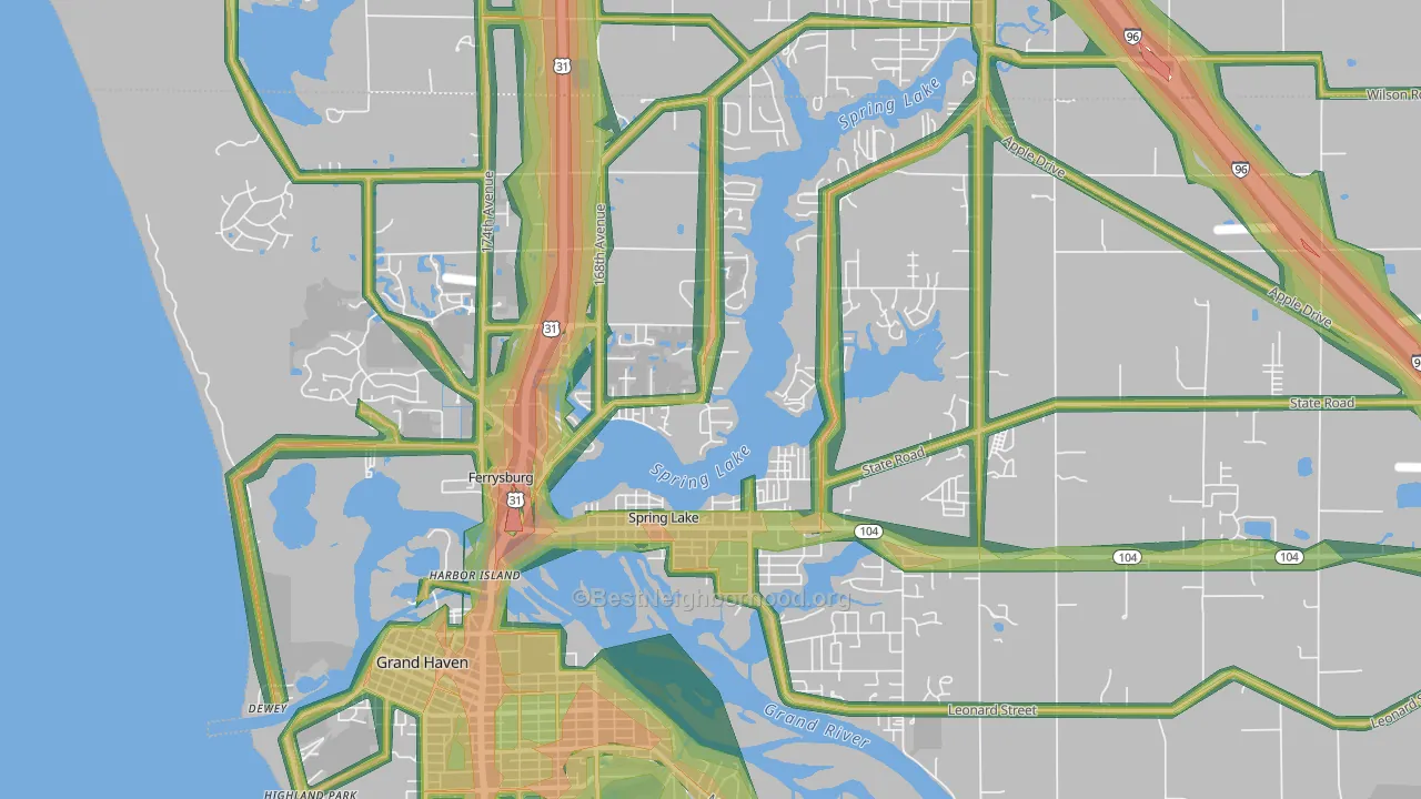 49456, MI Map of Noise Levels in 49456