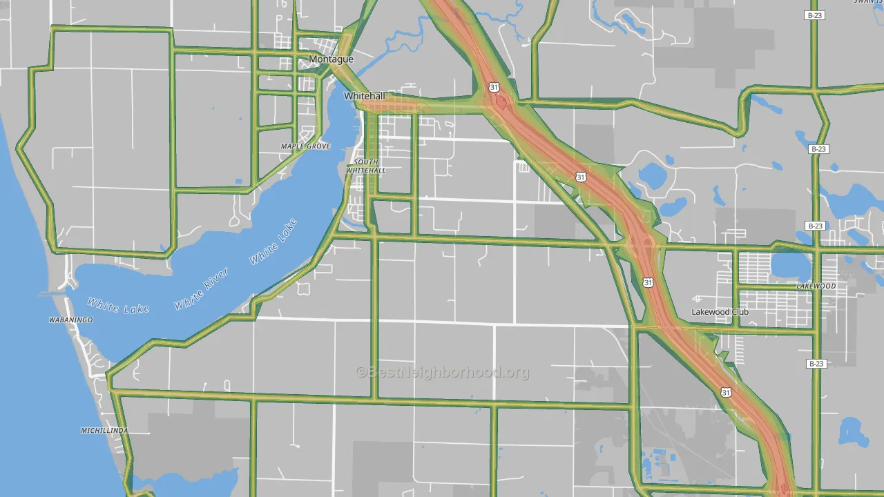 49461, MI Map of Noise Levels in 49461