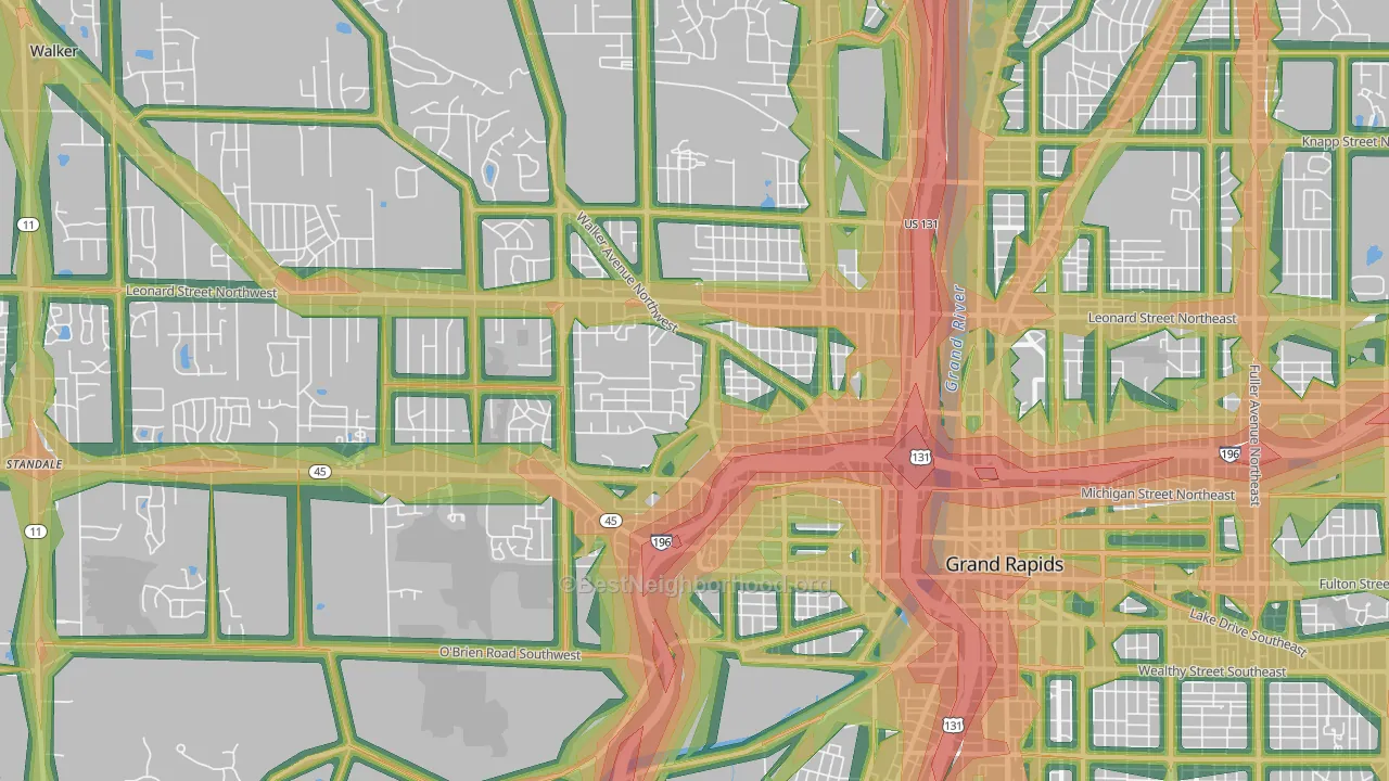 49504, MI Map of Noise Levels in 49504