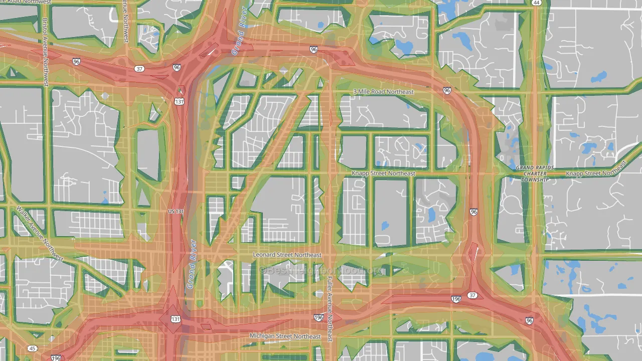 49505, MI Map of Noise Levels in 49505