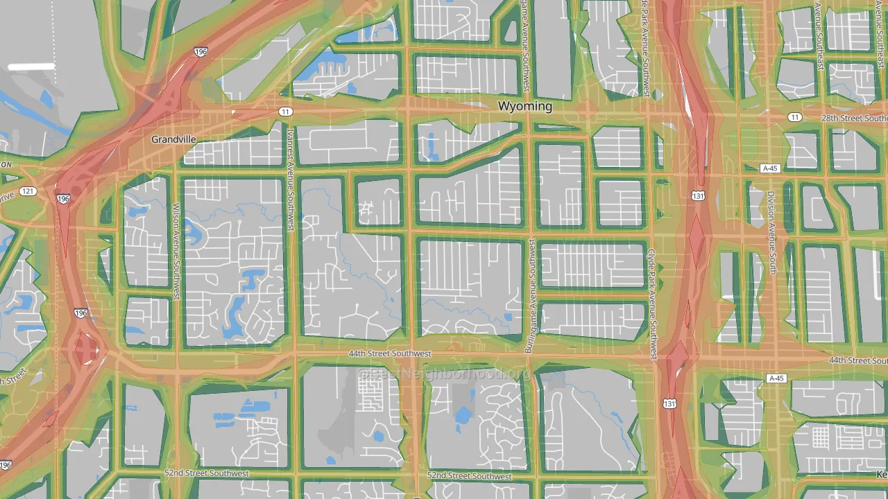 49519, MI Map of Noise Levels in 49519