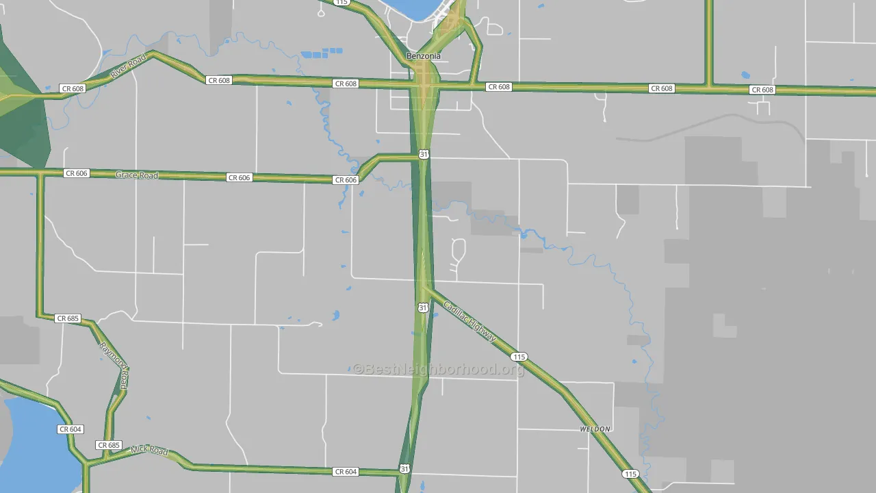 49616, MI Map of Noise Levels in 49616