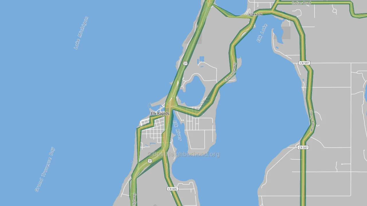 49629, MI Map of Noise Levels in 49629